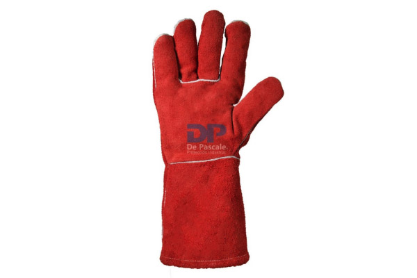 Guante Americano Descarne, Largo Rojo Forrado Tira Protectora
